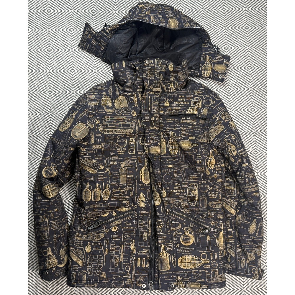 Grenade Standard Issue Fatigue Project Camo Weapon Graphic Hooded Jacket Size SM